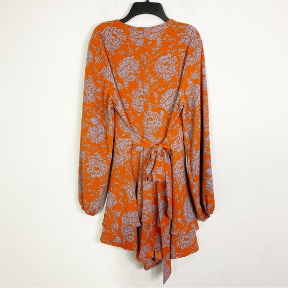 Relipop Womens Floral Print Romper Ruffle Hem Romper - Picture 6 of 11